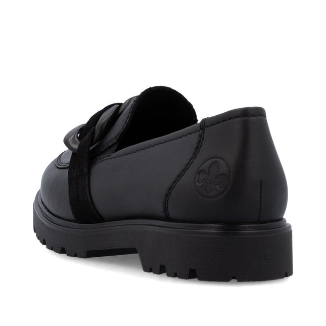Rieker 45566-00 Black Leather Womens Loafer