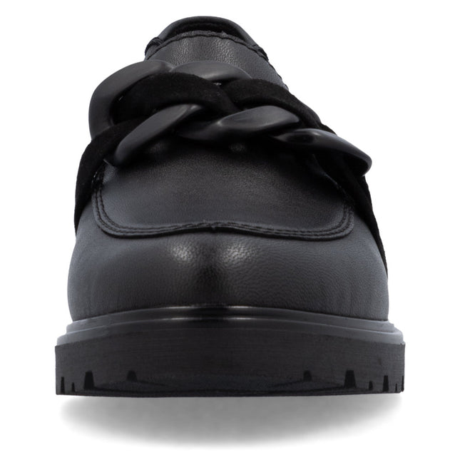 Rieker 45566-00 Black Leather Womens Loafer