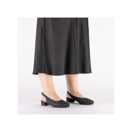 Rieker 47074-14 Blue Ladies Low Heeled Sling Back Closed Toe Sandals