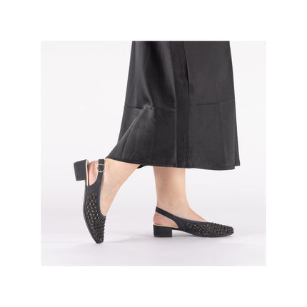 Rieker 47074-14 Blue Ladies Low Heeled Sling Back Closed Toe Sandals