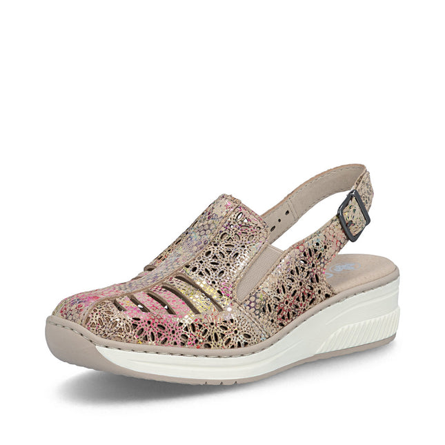 Rieker 48763-90 Beige/Multi Ladies Everyday Sandals