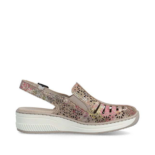 Rieker 48763-90 Beige/Multi Ladies Everyday Sandals