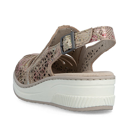 Rieker 48763-90 Beige/Multi Ladies Everyday Sandals