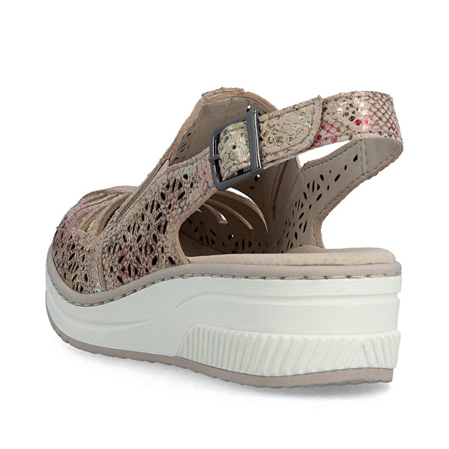 Rieker 48763-90 Beige/Multi Ladies Everyday Sandals