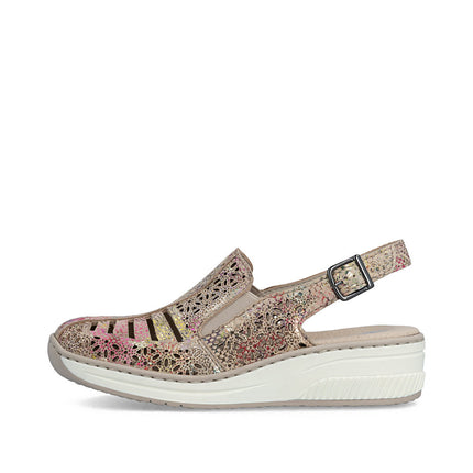 Rieker 48763-90 Beige/Multi Ladies Everyday Sandals