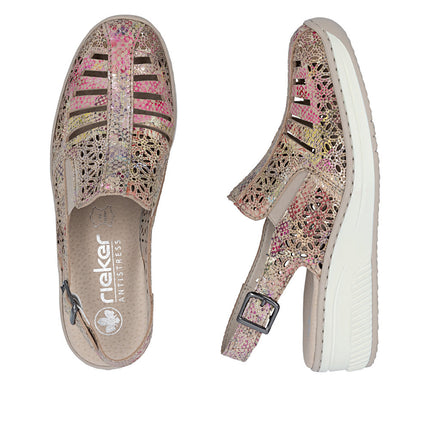 Rieker 48763-90 Beige/Multi Ladies Everyday Sandals