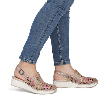 Rieker 48763-90 Beige/Multi Ladies Everyday Sandals
