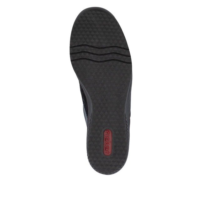 Rieker 487C0-15 Navy Leather Womens Velcro Shoe