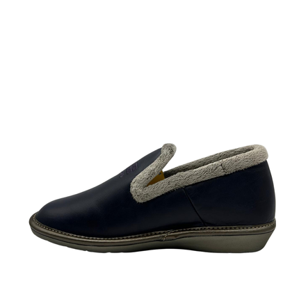 Nordikas 238-O/8 - Dublin Burdeos - Burgundy Leather / Grey Trim Ladies Slippers