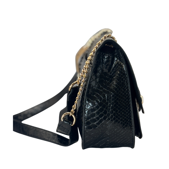 Concept Snake Print Crossbody Black
