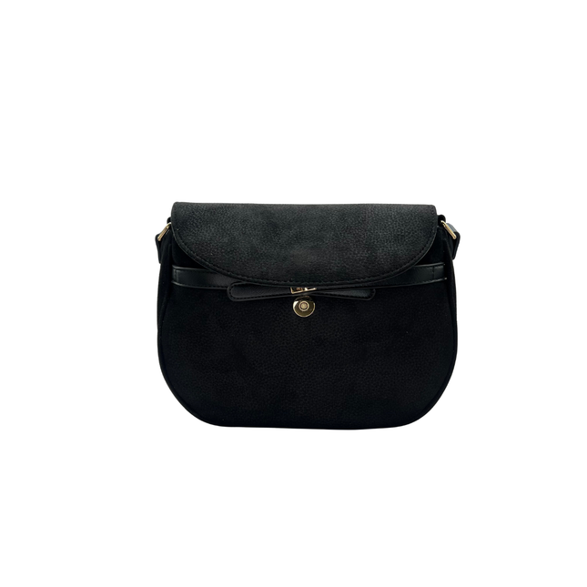Concept Suede Effect Cross Body Black Handbags