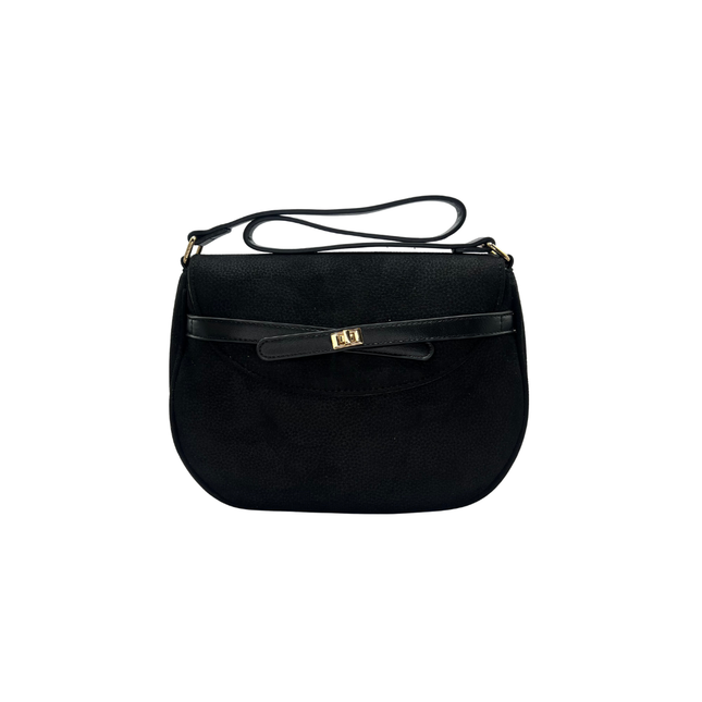 Concept Suede Effect Cross Body Black Handbags