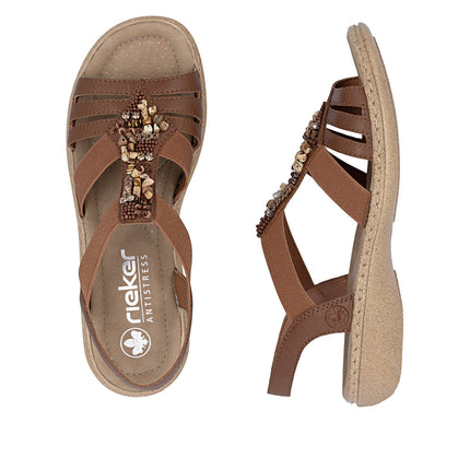 Rieker 61850-24 Brown Ladies Sandals