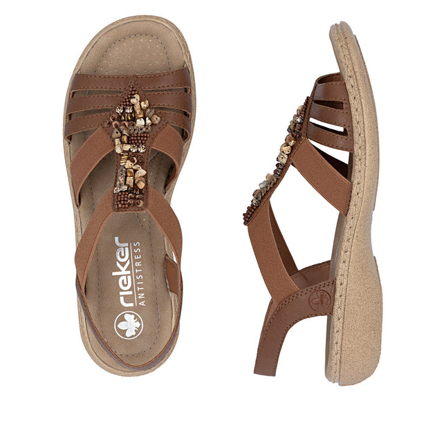 Rieker 61850-24 Brown Ladies Sandals