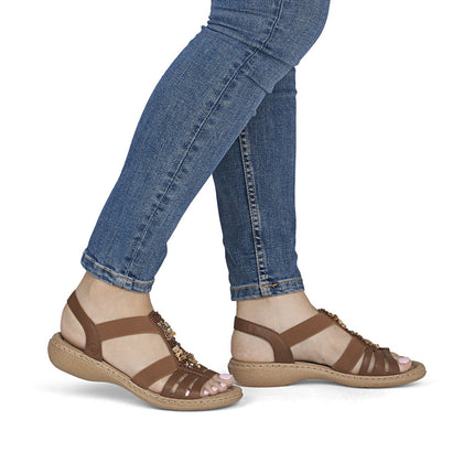 Rieker 61850-24 Brown Ladies Sandals