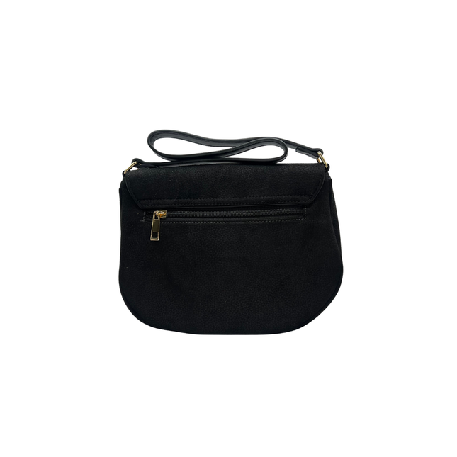 Concept Suede Effect Cross Body Black Handbags