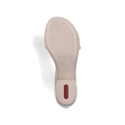 Rieker 64654-60 Gold Ladies Smart Heeled Open Toe Sandals