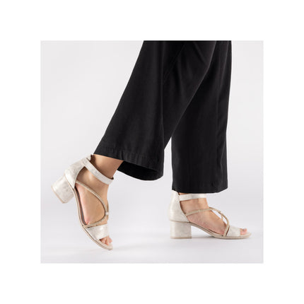 Rieker 64654-60 Gold Ladies Smart Heeled Open Toe Sandals