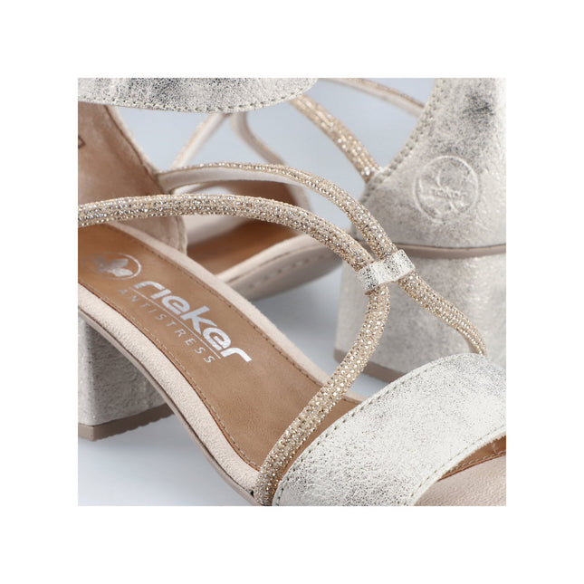 Rieker 64654-60 Gold Ladies Smart Heeled Open Toe Sandals