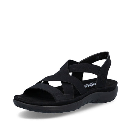 Rieker 64857-00 Black Ladies Everyday Sandals