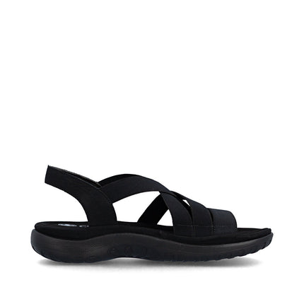 Rieker 64857-00 Black Ladies Everyday Sandals