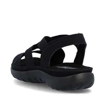 Rieker 64857-00 Black Ladies Everyday Sandals