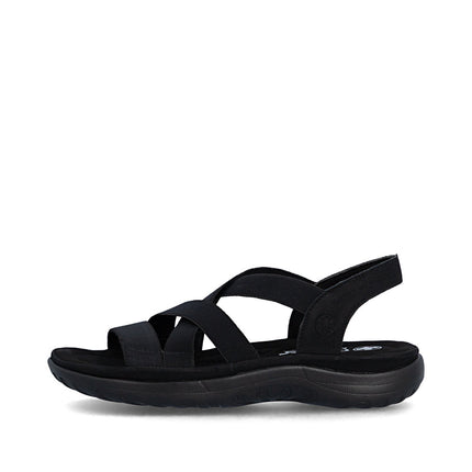 Rieker 64857-00 Black Ladies Everyday Sandals