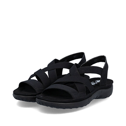 Rieker 64857-00 Black Ladies Everyday Sandals