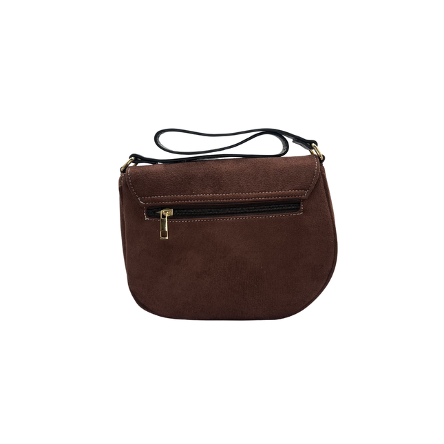 Concept Suede Effect Cross Body Brown Handbags