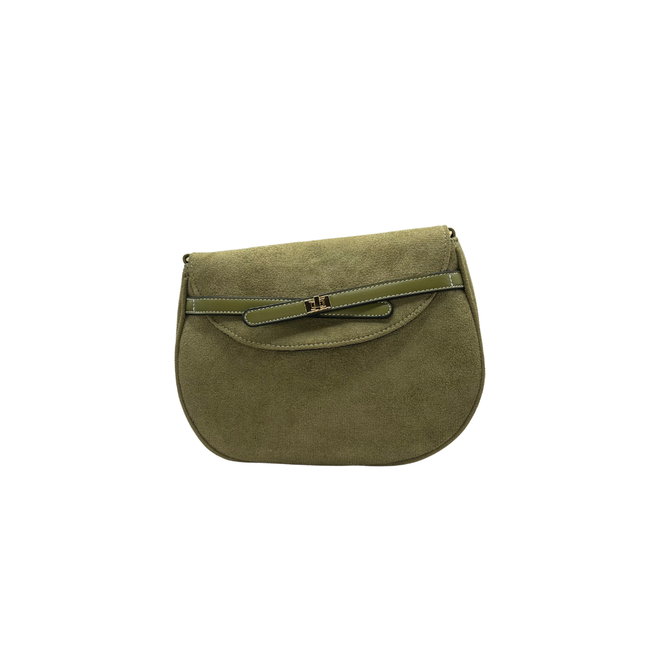 Concept Suede Effect Cross Body Olive Handbags