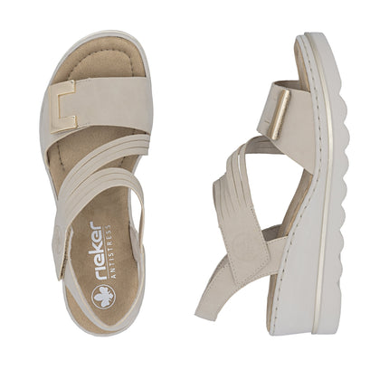 Rieker 67410-62 Beige Ladies Everyday Sandals