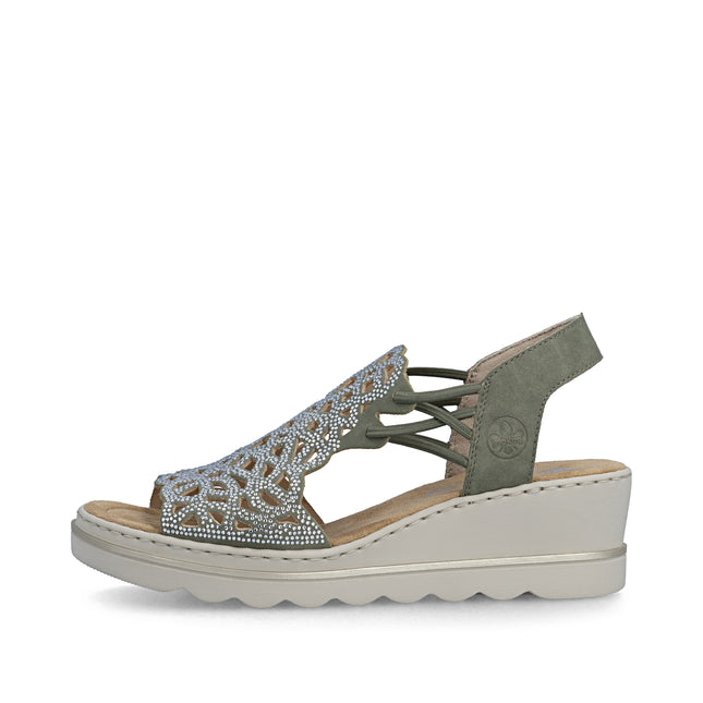 Rieker 67465-52 Green Ladies Everyday Sandals