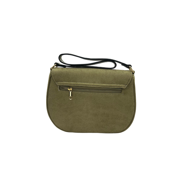 Concept Suede Effect Cross Body Olive Handbags