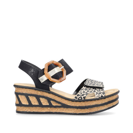 Rieker 68176-00 Leopard Print / Black