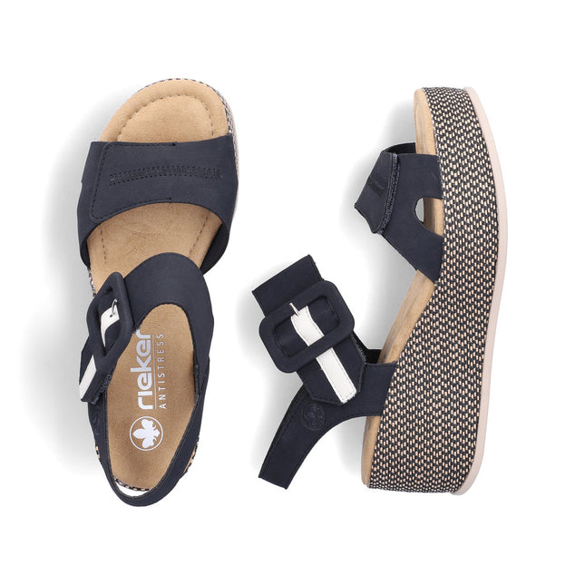 Rieker 69450-14 Blue Ladies Everyday Sandals