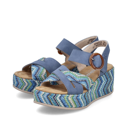 Rieker 69469-14 Blue Ladies Everyday Sandals