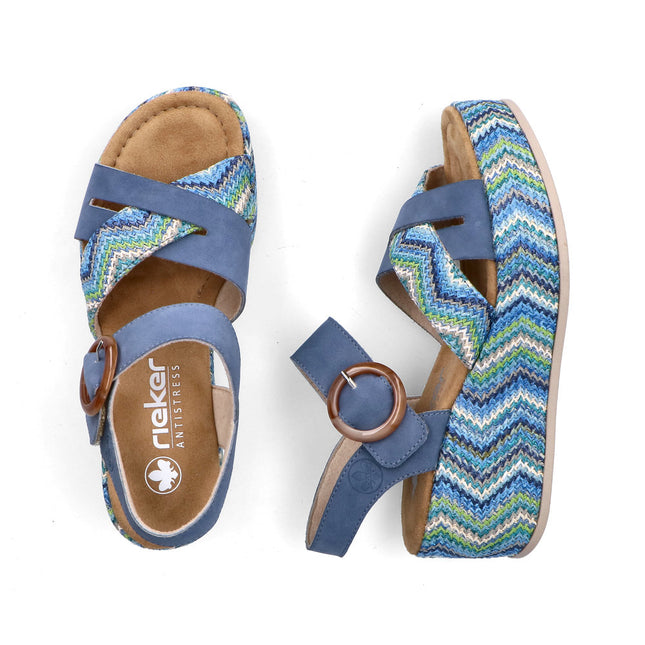 Rieker 69469-14 Blue Ladies Everyday Sandals