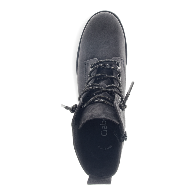 Gabor 71.711.39 Baccara Dark Grey Suede Ankle Boot