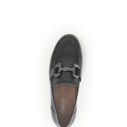 Gabor 72.422.37 Dupri Black Leather Loafer