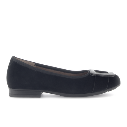 Gabor 72.463.37 Paige Black Suede Flat Pump