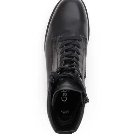 Gabor 72.765.57 Flamboyant Black Leather Ankle Boot