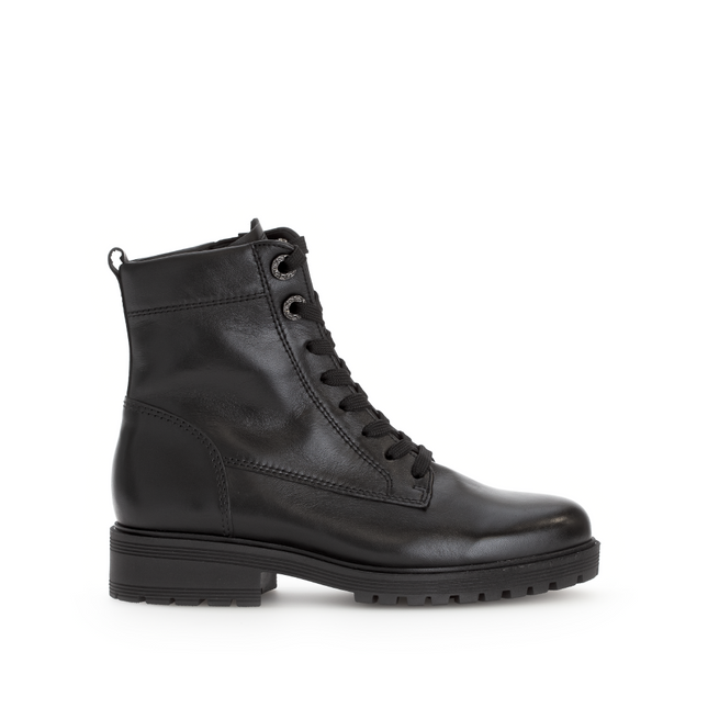 Gabor 72.765.57 Flamboyant Black Leather Ankle Boot