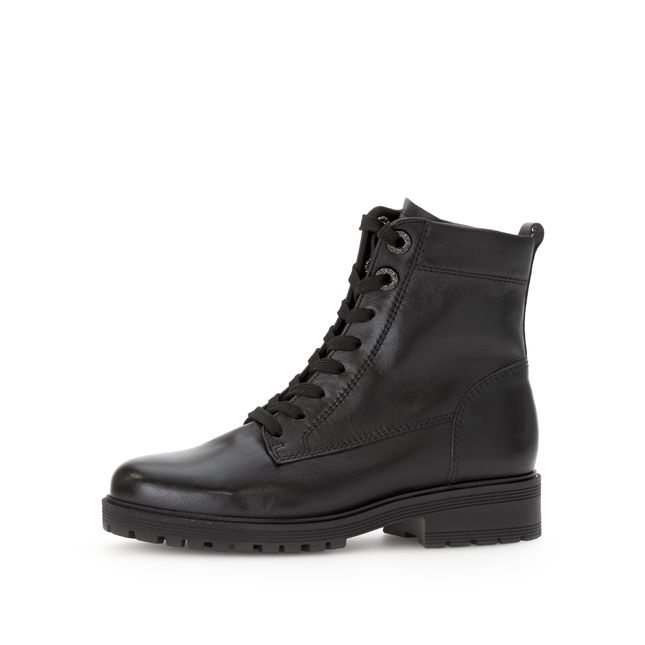 Gabor 72.765.57 Flamboyant Black Leather Ankle Boot