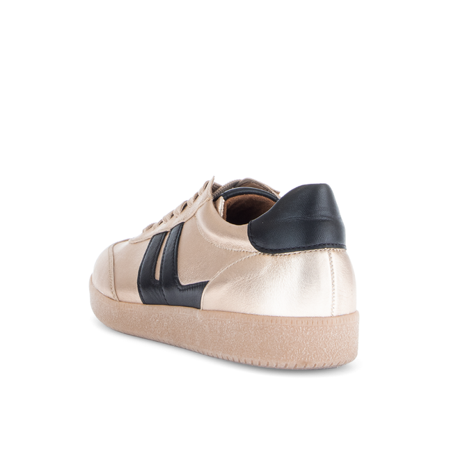 Gabor 73.300.62 West Champagne & Black Leather Trainer