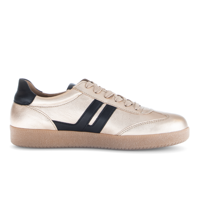 Gabor 73.300.62 West Champagne & Black Leather Trainer