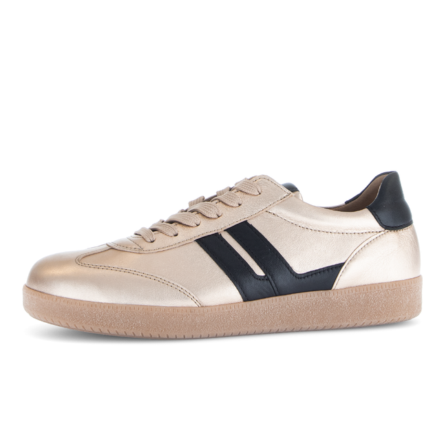 Gabor 73.300.62 West Champagne & Black Leather Trainer