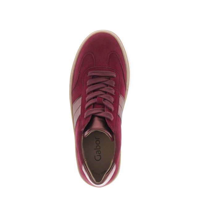 Gabor 73.350.15 Steam Dark Red Suede Flatform Trainer
