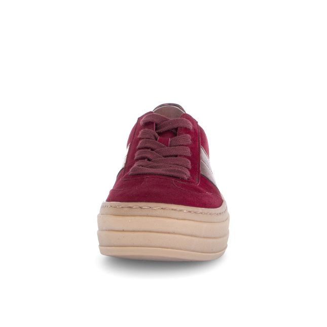 Gabor 73.350.15 Steam Dark Red Suede Flatform Trainer