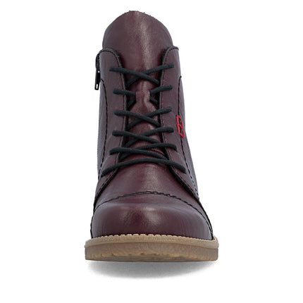 Rieker 73500-30 Red Ladies Casual Ankle Zip-Up Boots