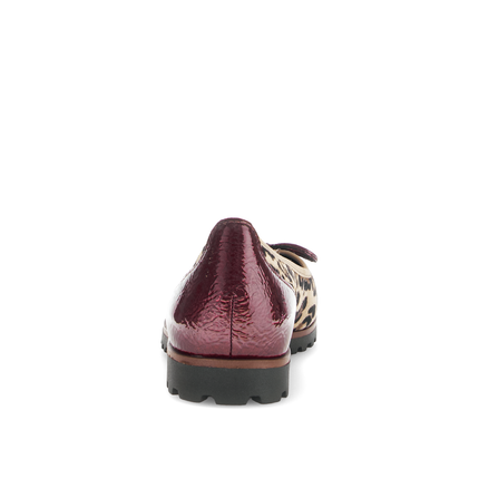 Gabor 74.100.32 Temptation Burgundy & Animal Print Flat Pump